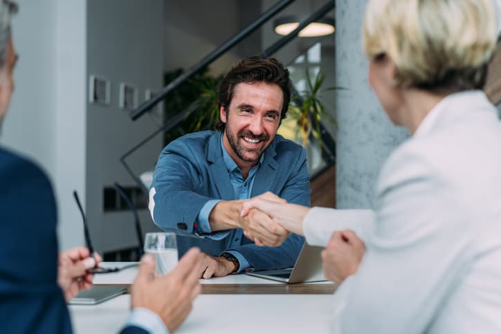 Job interview handshake