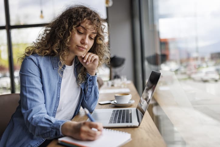 Women writing notes