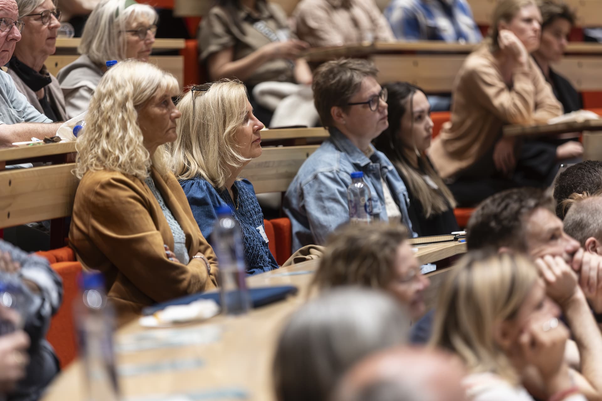 Kvinder der lytter et en konference