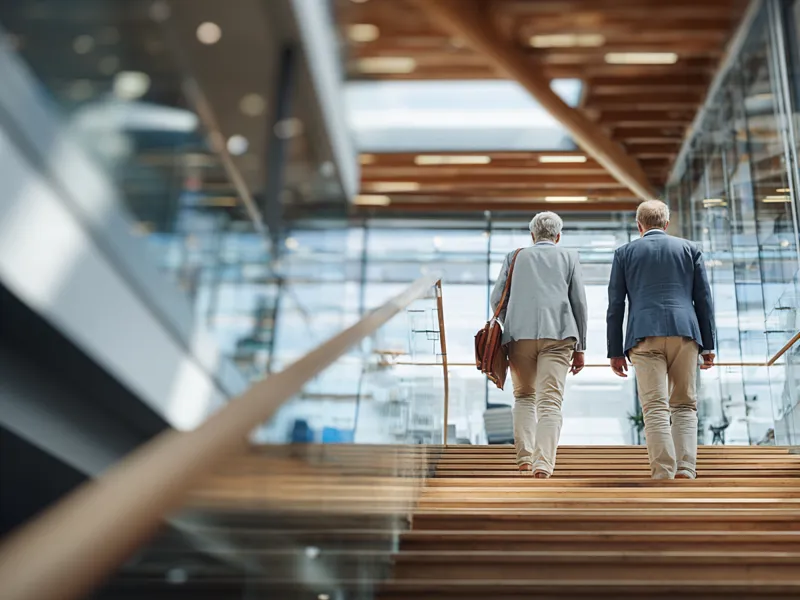 Colleagues on a staircase