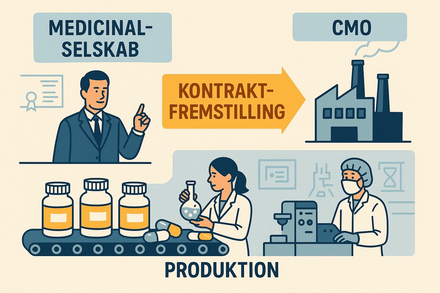 Illustration af Contract Manufacturing Organisation – CMO 