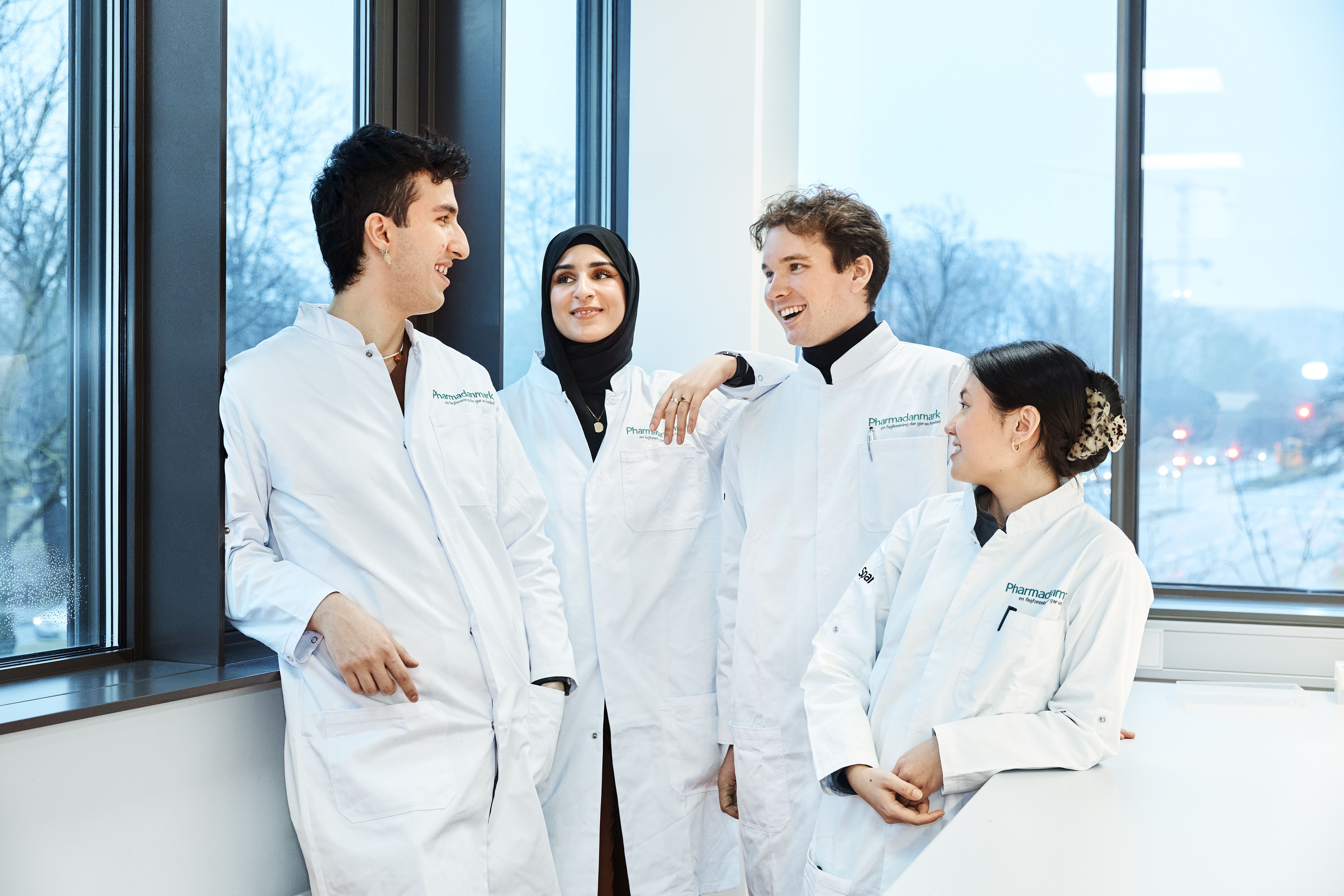 Students in lab with lab coats