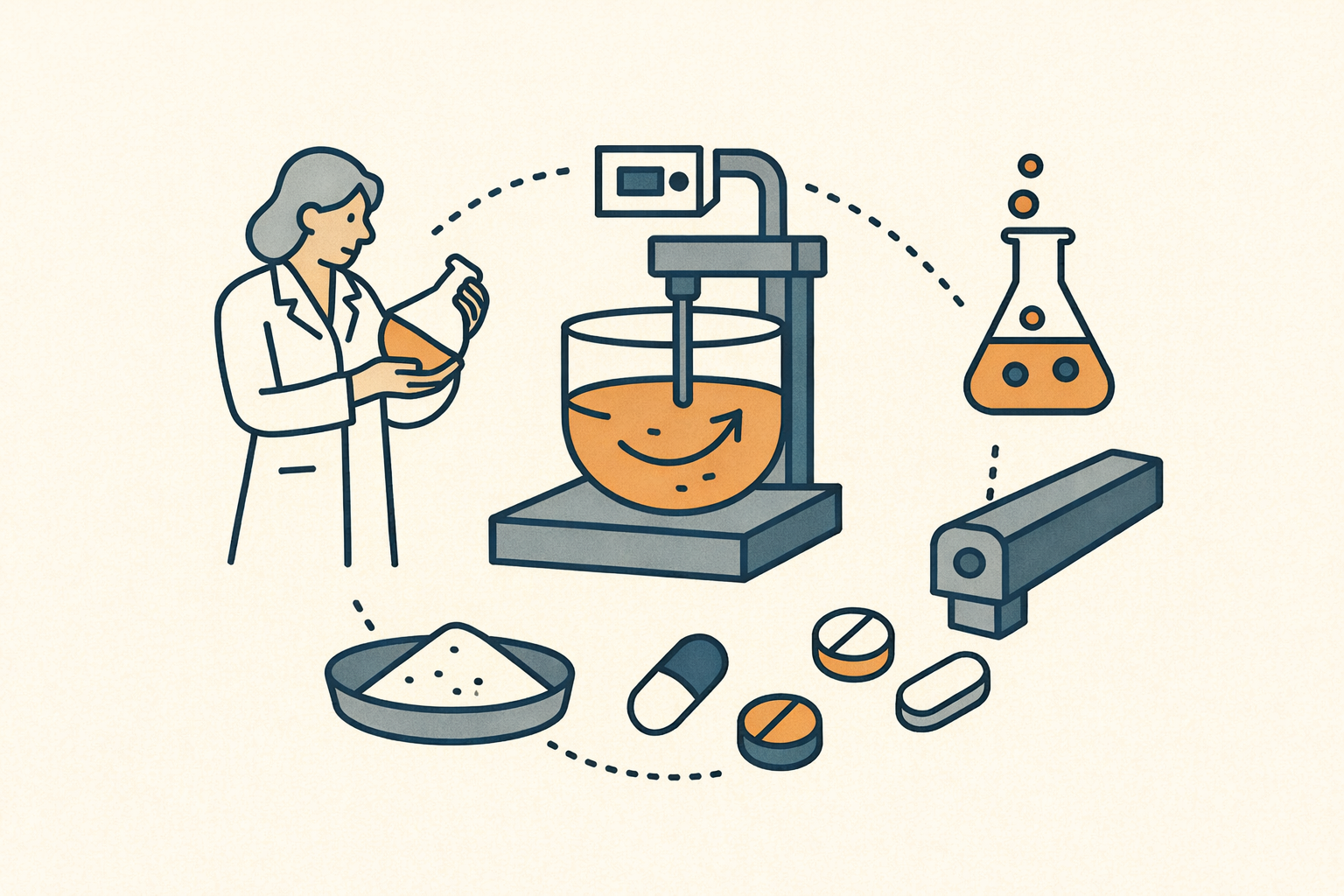 Illustration af fremstilling af ikke-sterile lægemidler