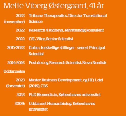 CV Mette Viberg Østergaard 